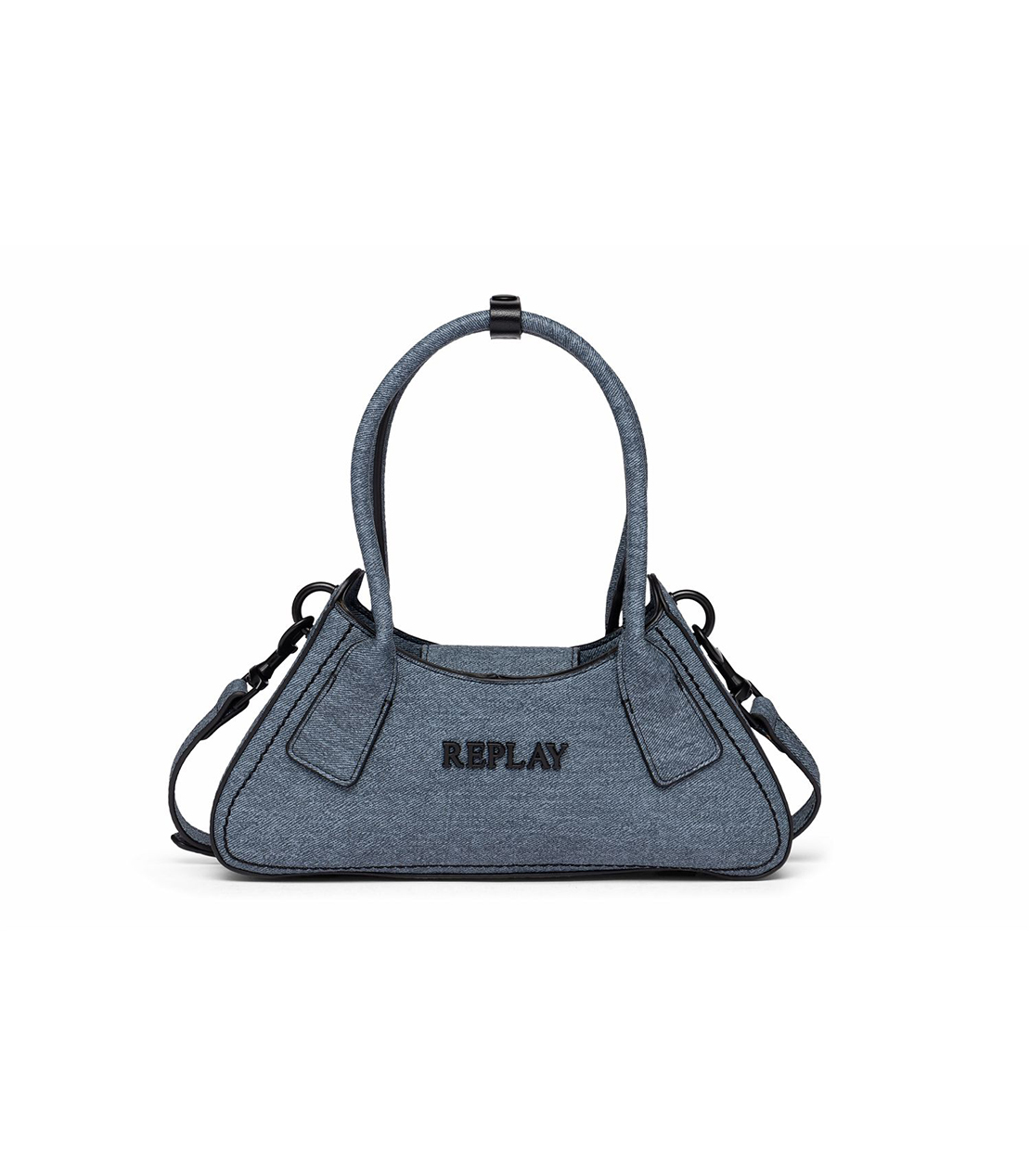 デニムプリントショルダーバッグ 詳細画像 ブルー 3